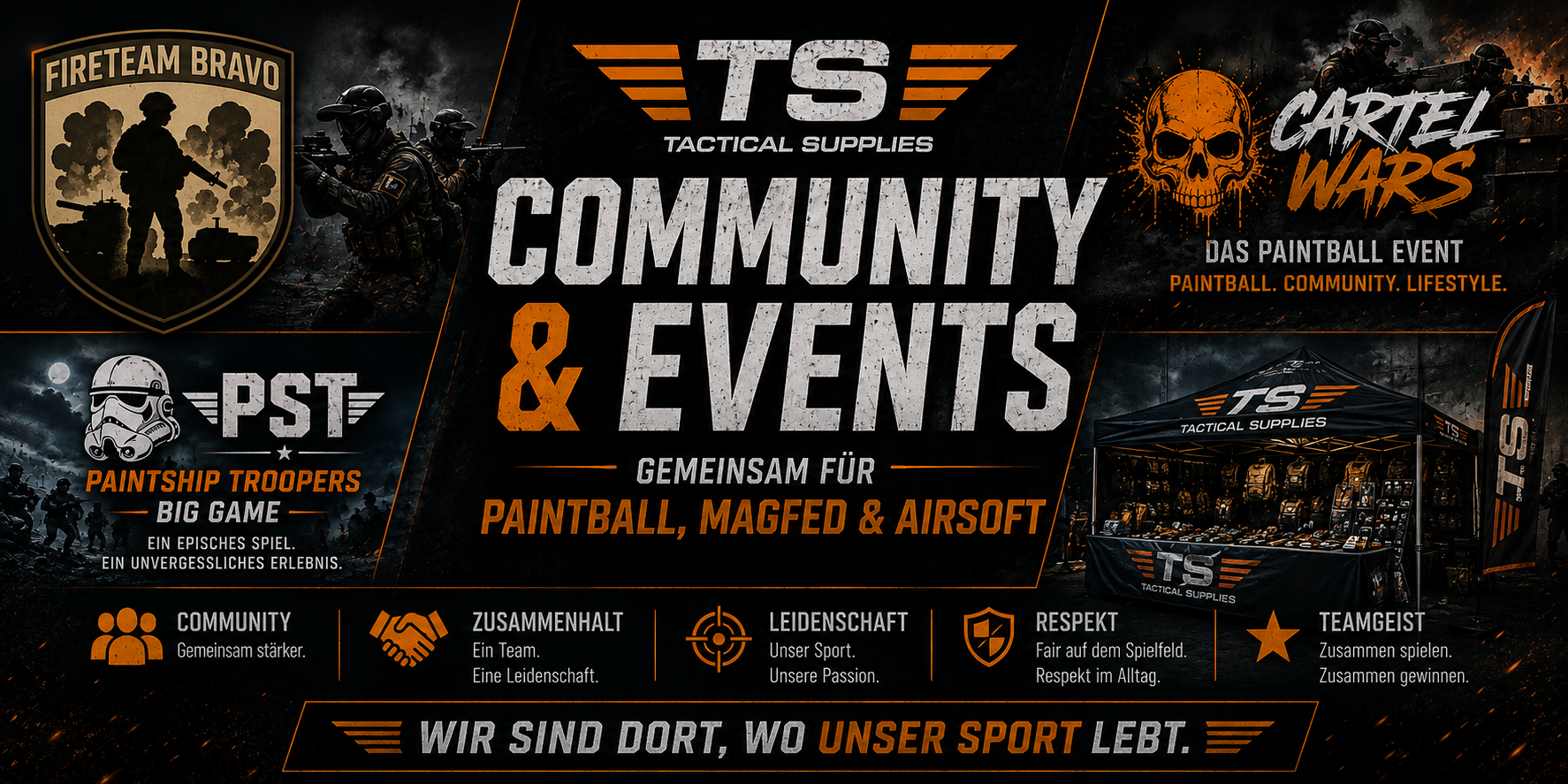 Tactical Supplies Community mit Fireteam Bravo und Paintball Events