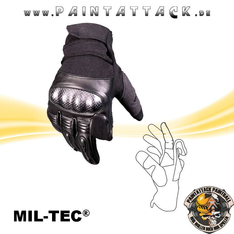 Taktischer Einsatzhandschuh Gen II Handschuh mit Leder schwarz M - – Bild 2