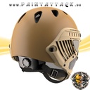 Warq - Taktischer Helm mit Thermalglas und Mesh Gitterschutz für Paintball und Airsoft tan – Bild 2