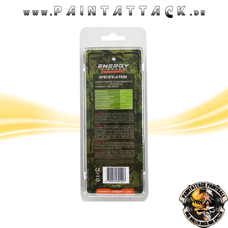 Airsoft  Li-Po  Akku 11,1V 1300 mAh 25C Solo 1 Energy Airsoft Batterie – Bild 3