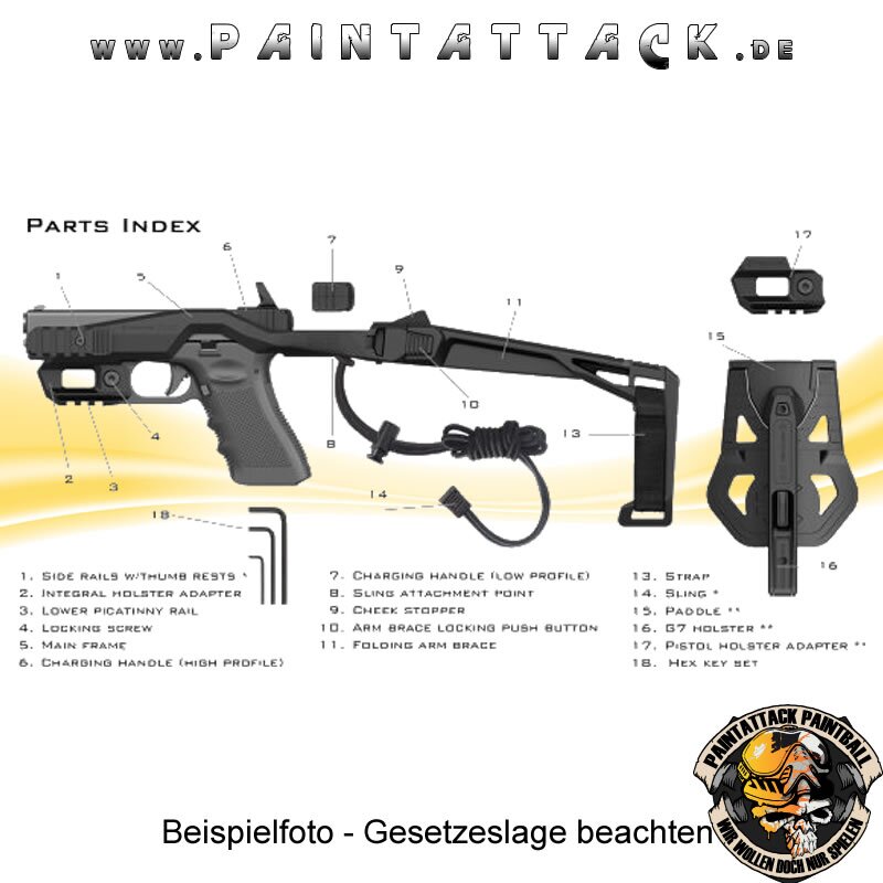 Glock Bodykit Recover 20/21 Stabilizer Komplettkit inkl. Holster für 10 mm / .45 ACP, Tan, Kompatibilität C – Bild 6