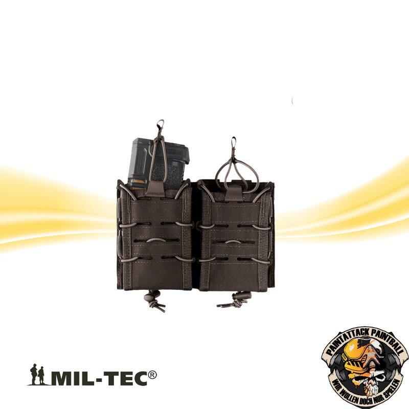 Magazintasche flexibel für zwei Magazine mit Molle Halterung - Open Top Flex Double schwarz – Bild 2