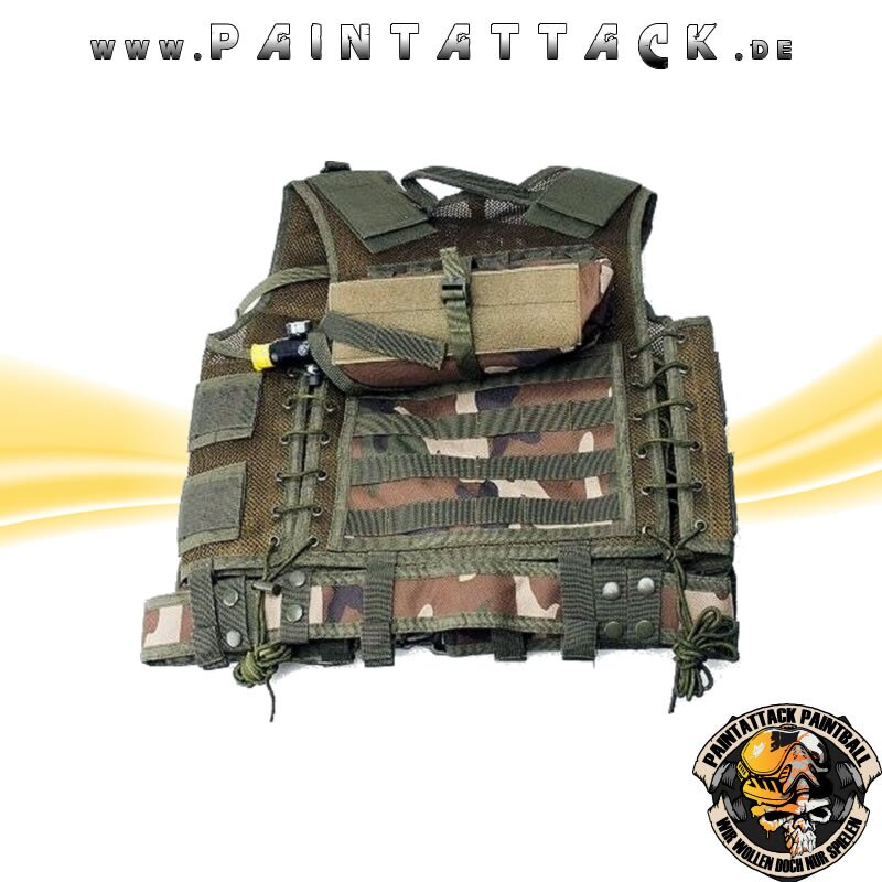 Paintball Weste New Legion Tactical Vest Carrier Woodland Camo – Bild 2