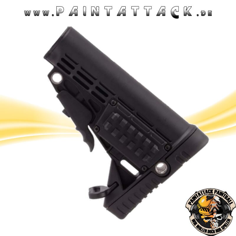 RAP4 B&B Schulterstützen Cover schwarz  mit Air Thru Stock Adapter – Bild 2