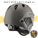 Taktischer Helm mit Thermalglas und Mesh Gitterschutz für Paintball und Airsoft grau – Bild 2