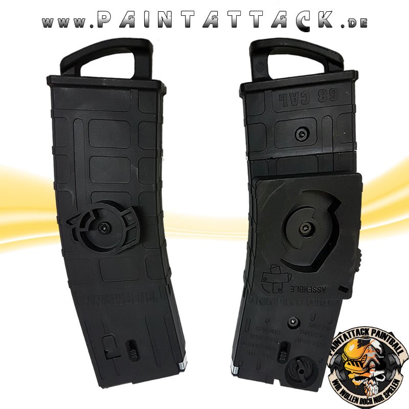 Tippmann TMC Magazin mit Magazinverbinder Mag-Fed Mags Doppelpack schwarz – Bild 3