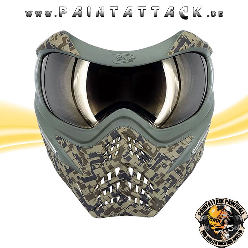VForce Grill Paintball Maske - SE Circuit Camo Earth mit Quicksilver Thermal Glas – Bild 3