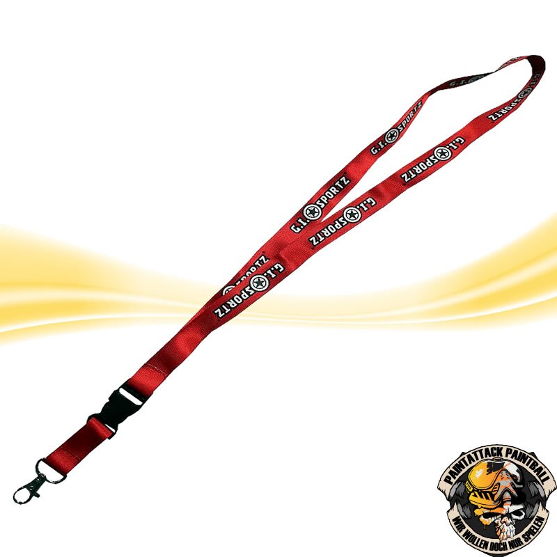 G.I. Sportz Schlüsselband mit Schriftzug  – Praktisches  Lanyard Rot/Weiß