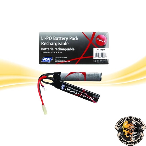 [6840] ASG Airsoft Lipo Akku 7,4V 1300mAh 25C LiPo Akku Double Stick Tamiya