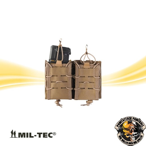 [6728] Magazintasche flexibel für zwei Magazine mit Molle Halterung - Open Top Flex Double Tan Coyote