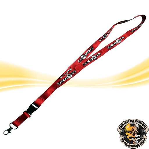 [6671] G.I. Sportz Schlüsselband mit Schriftzug  – Praktisches  Lanyard Rot/Weiß