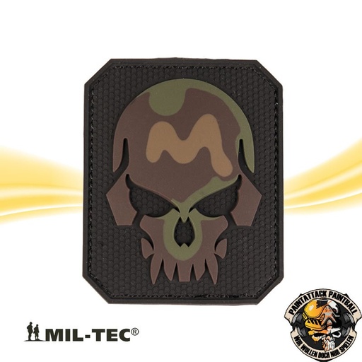 [6640] Totenkopf Skull Patch tarn camo 3D M.Klett LG Airsoft- und Paintball-Patch PVC