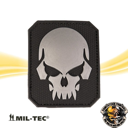 [6639] Totenkopf Skull Patch schwarz 3D M.Klett LG Airsoft- und Paintball-Patch PVC