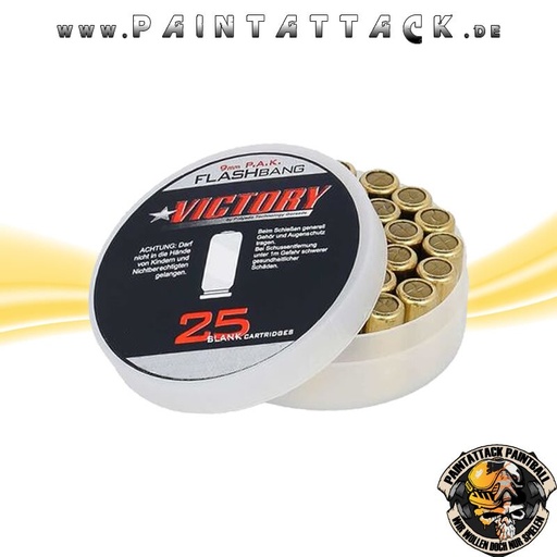 [6158] Flashbang Platzpatronen 9 mm P.A.K. Effektmunition mit Feuerblitz 25 Stk.