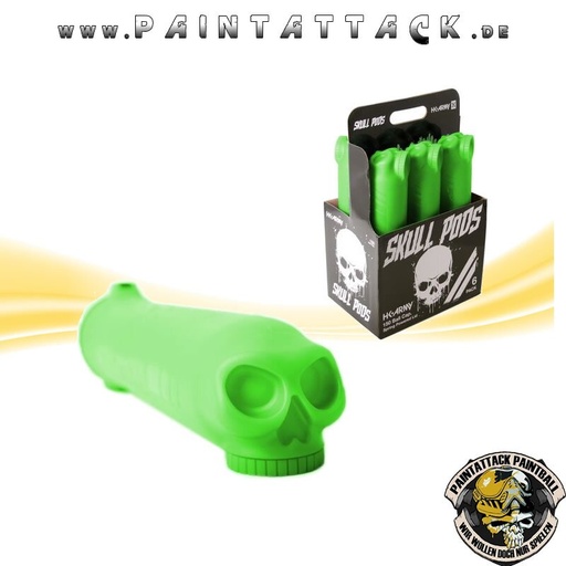 [6070] Paintball Pot High Capacity HK Army Skull grün