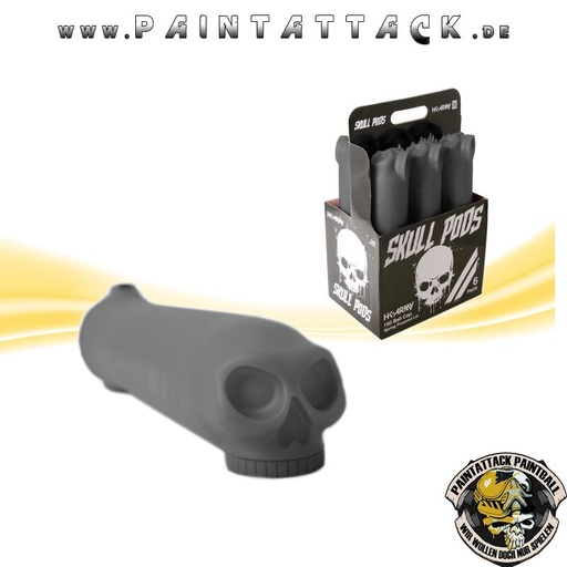 [6066] Paintball Pot High Capacity HK Army Skull Dark Smoke