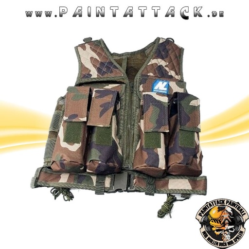 [6050] Paintball Weste New Legion Tactical Vest Carrier Woodland Camo