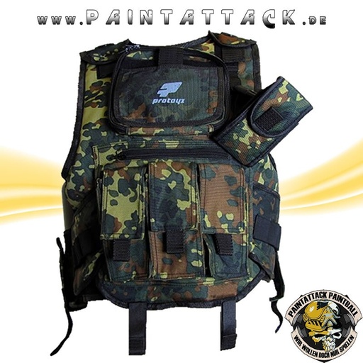 [2839] Pt-Field Paintball Weste / Tactical weste / Battle Weste für Softair und Paintball -  Flecktarn